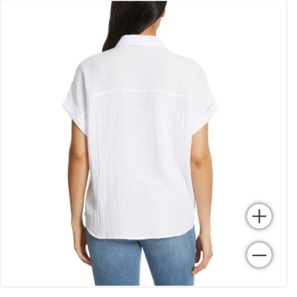 NWT Jessica Simpson Women's Short Sleeve Gauze Top White - Picture 3 of 7